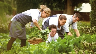 Belmond Le Manoir Aux Quat'Saisons staff in the restaurant's kitchen garden